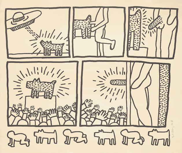 Keith Haring, The Blueprint Drawings: one plate, 1990. Artwork: © The Keith Haring Foundation